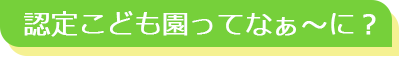認定こども園ってなぁ~に?